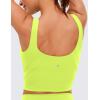 imageCRZ YOGA Womens U Back Sports Bras Padded High Neck Crop Workout Tank TopsNeon Yellow