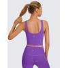 imageCRZ YOGA Womens U Back Sports Bras Padded High Neck Crop Workout Tank TopsRoyal Lilac