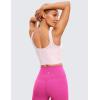 imageCRZ YOGA Womens U Back Sports Bras Padded High Neck Crop Workout Tank TopsStrawberry Pink