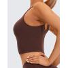 imageCRZ YOGA Womens U Back Sports Bras Padded High Neck Crop Workout Tank TopsTaupe