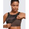 imageCRZ YOGA Womens U Back Sports Bras Padded High Neck Crop Workout Tank TopsTaupe Tie Dye Flowers