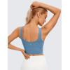 imageCRZ YOGA Womens U Back Sports Bras Padded High Neck Crop Workout Tank TopsUniverse Blue