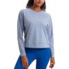 imageCRZ YOGA Lightweight Pullover Sweatshirt for Women Long Sleeve Soft Casual Crewneck Tops Basic Workout Fall ShirtsSlate Blue