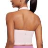 imageCRZ YOGA Womens Butterluxe Halter Longline Sports Bra  Padded Workout Yoga Crop Tops Tanks with Built in PadsStrawberry Pink