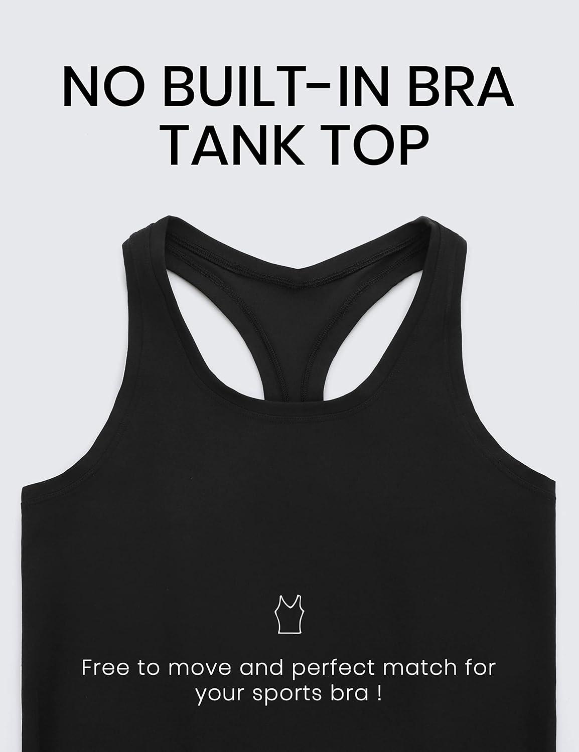 imageCRZ YOGA Butterluxe Racerback Workout Tank Tops for Women Sleeveless Camisole Gym Athletic Yoga ShirtsBlack