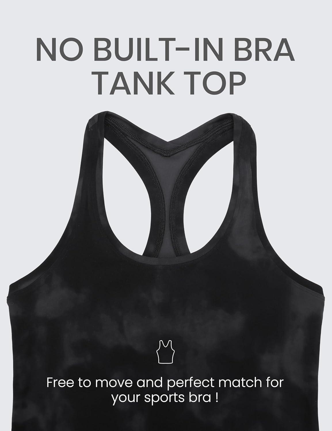 imageCRZ YOGA Butterluxe Racerback Workout Tank Tops for Women Sleeveless Camisole Gym Athletic Yoga ShirtsBlack Tie Dye Flowers