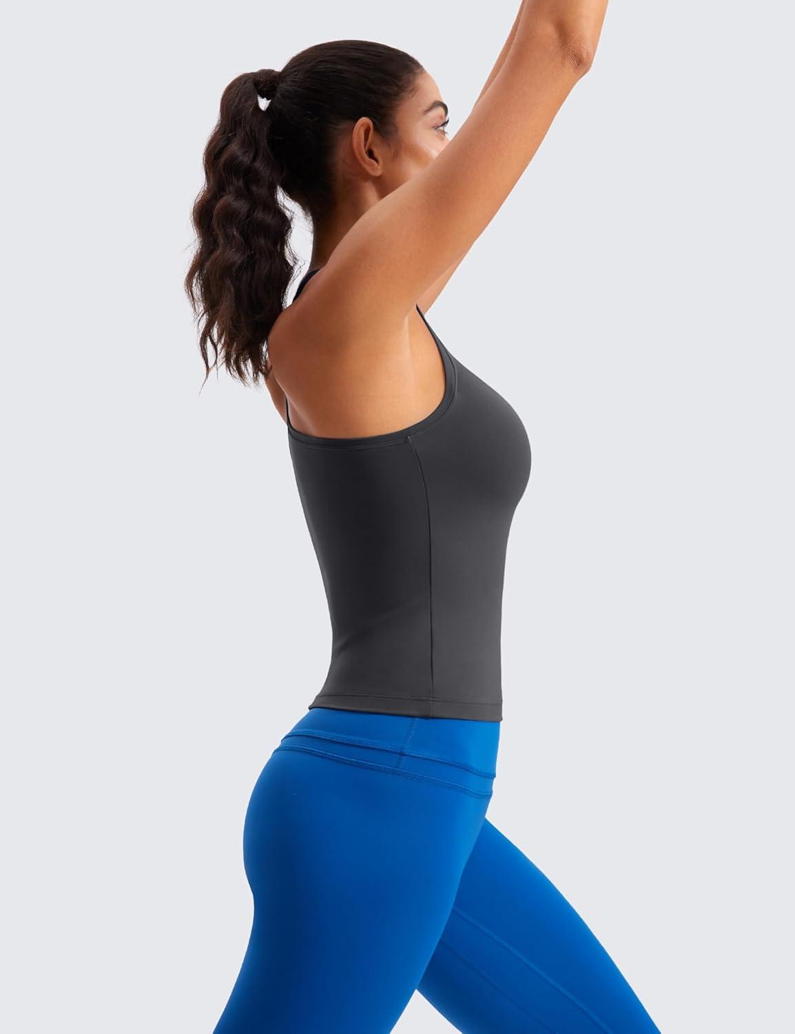 imageCRZ YOGA Butterluxe Racerback Workout Tank Tops for Women Sleeveless Camisole Gym Athletic Yoga ShirtsMysterious Grey