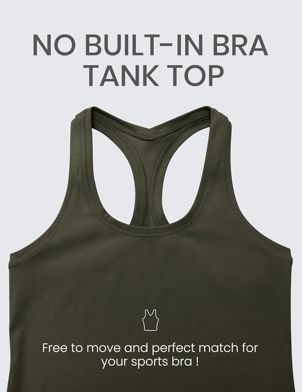 imageCRZ YOGA Butterluxe Racerback Workout Tank Tops for Women Sleeveless Camisole Gym Athletic Yoga ShirtsOlive Green