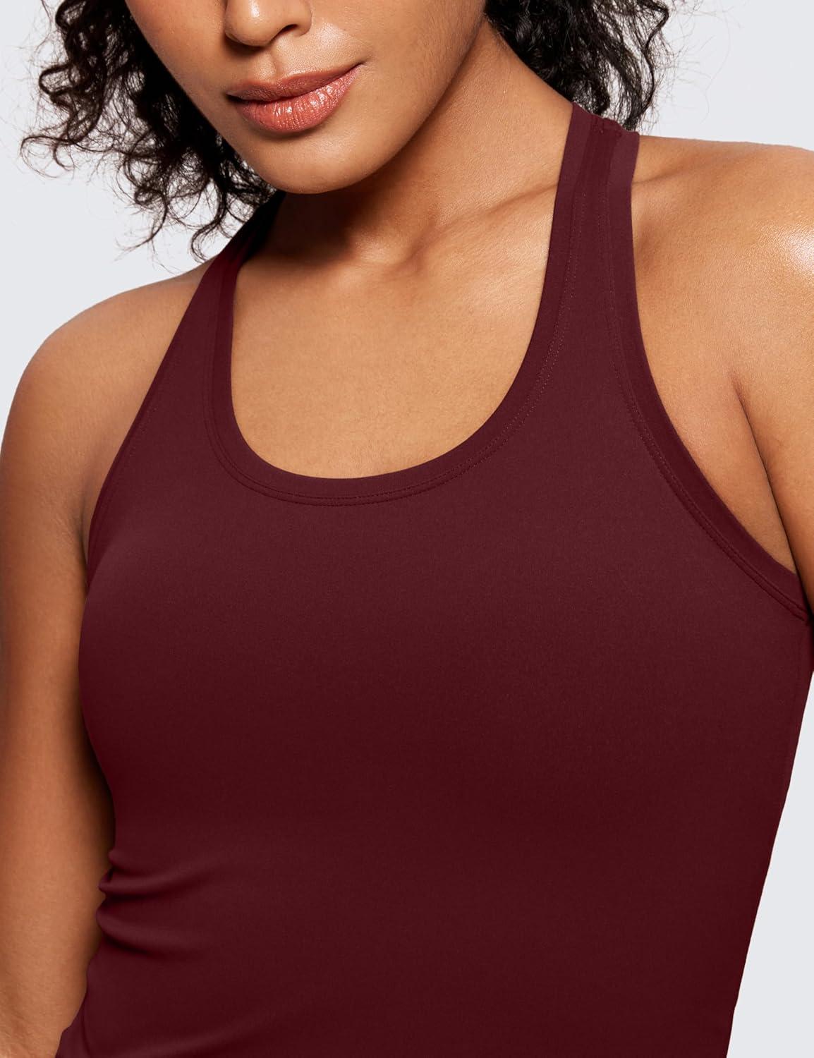 imageCRZ YOGA Butterluxe Racerback Workout Tank Tops for Women Sleeveless Camisole Gym Athletic Yoga ShirtsRed Merlot