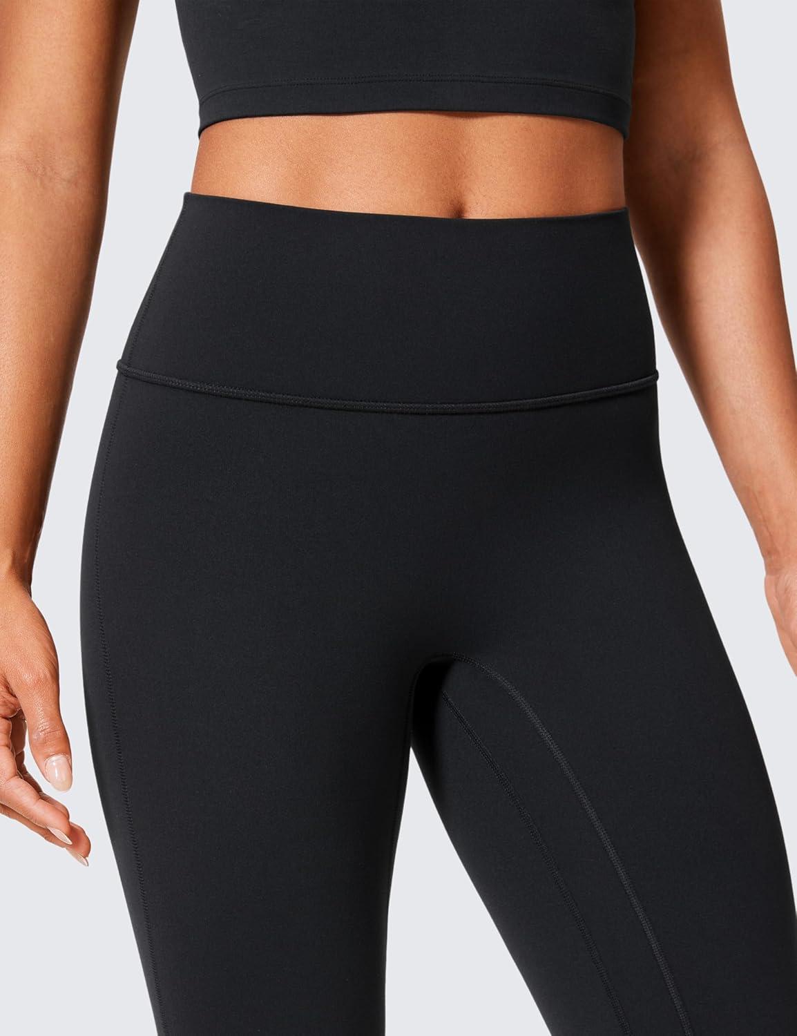 imageCRZ YOGA Womens Butterlift Hidden Scrunch Butt Flare Leggings 31quot  No Front Seam High Waist Bootcut Yoga Pants Booty CasualBlack