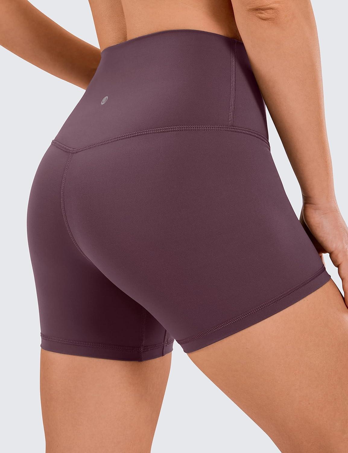 imageCRZ YOGA Womens Naked Feeling Biker Shorts  4 Inches High Waist Yoga Workout Running Gym SpandexArctic Plum