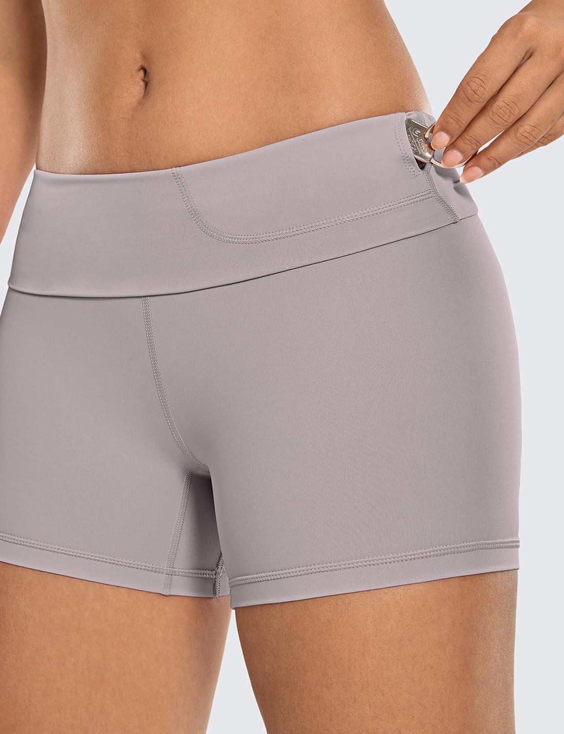 imageCRZ YOGA Womens Naked Feeling Biker Shorts  4 Inches High Waist Yoga Workout Running Gym SpandexLunar Rock
