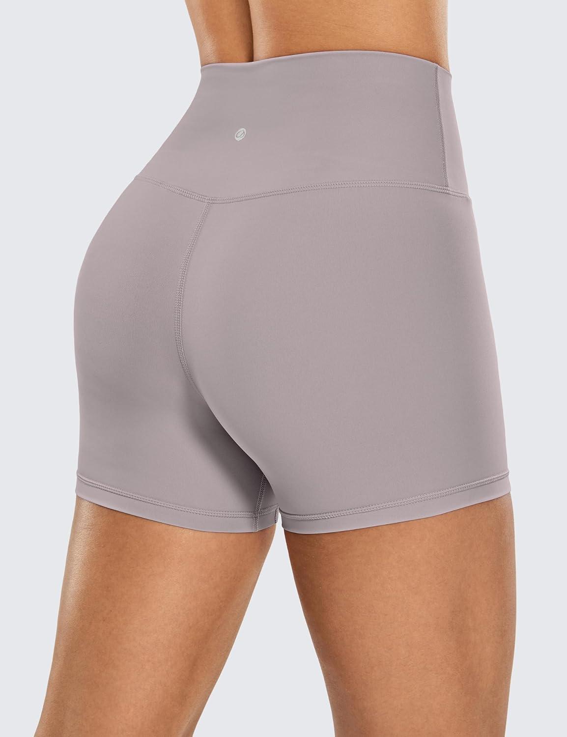 imageCRZ YOGA Womens Naked Feeling Biker Shorts  4 Inches High Waist Yoga Workout Running Gym SpandexLunar Rock