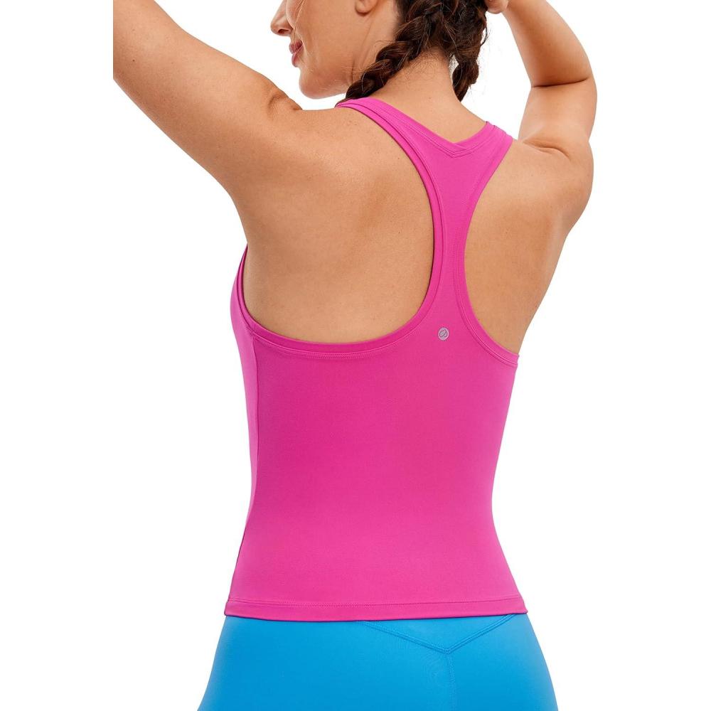 imageCRZ YOGA Butterluxe Racerback Workout Tank Tops for Women Sleeveless Camisole Gym Athletic Yoga ShirtsHibiscus Purple