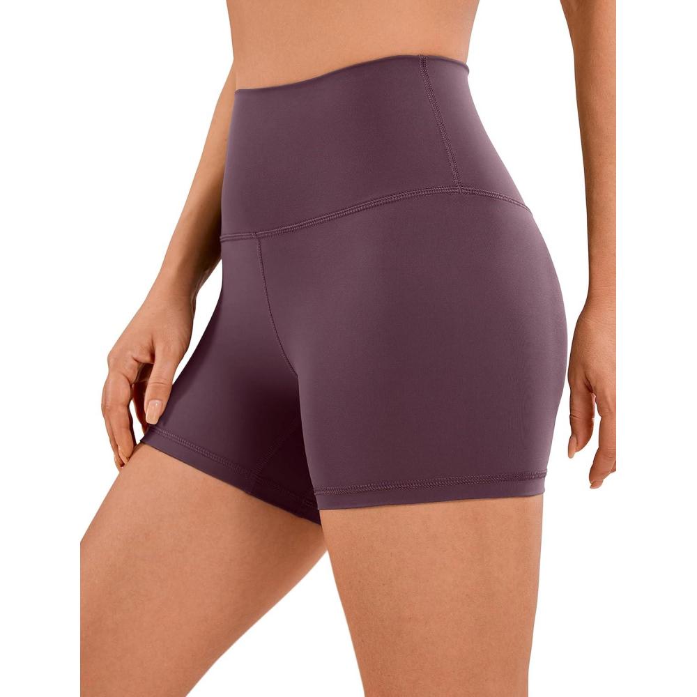 imageCRZ YOGA Womens Naked Feeling Biker Shorts  4 Inches High Waist Yoga Workout Running Gym SpandexArctic Plum
