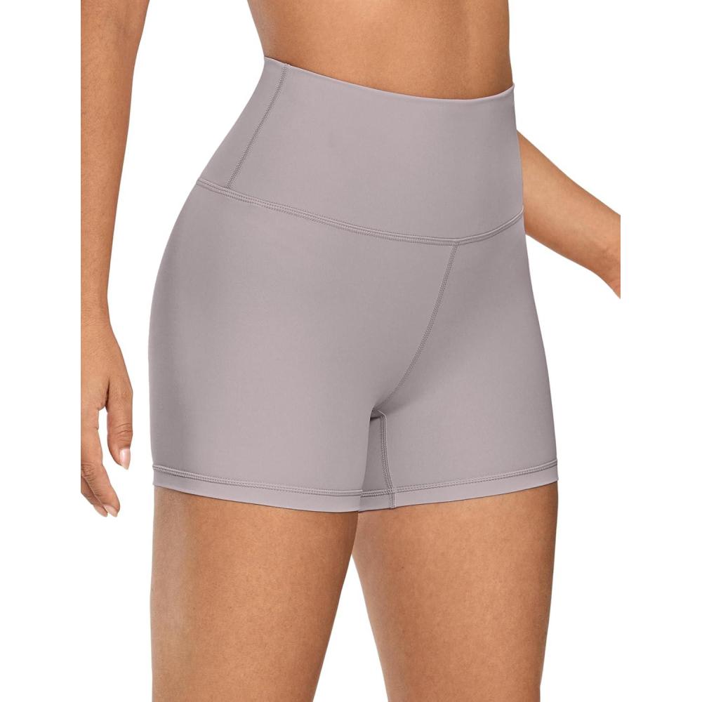 imageCRZ YOGA Womens Naked Feeling Biker Shorts  4 Inches High Waist Yoga Workout Running Gym SpandexLunar Rock