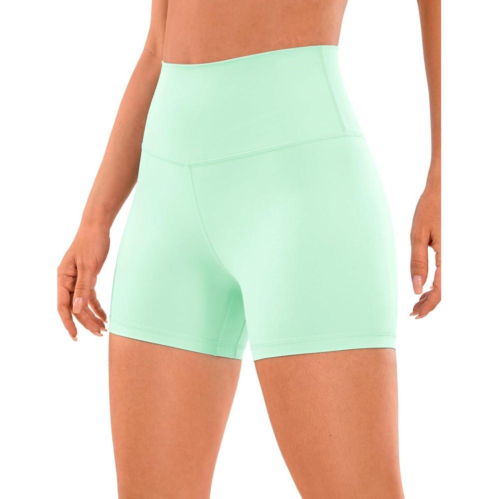 imageCRZ YOGA Womens Naked Feeling Biker Shorts  4 Inches High Waist Yoga Workout Running Gym SpandexMint Moment