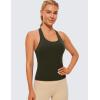 imageCRZ YOGA Butterluxe Racerback Workout Tank Tops for Women Sleeveless Camisole Gym Athletic Yoga ShirtsOlive Green
