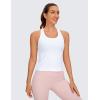 imageCRZ YOGA Butterluxe Racerback Workout Tank Tops for Women Sleeveless Camisole Gym Athletic Yoga ShirtsWhite