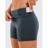 imageCRZ YOGA Womens Naked Feeling Biker Shorts  4 Inches High Waist Yoga Workout Running Gym SpandexMelanite