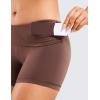 imageCRZ YOGA Womens Naked Feeling Biker Shorts  4 Inches High Waist Yoga Workout Running Gym SpandexTaupe