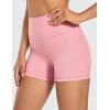imageCRZ YOGA Womens Naked Feeling Biker Shorts  4 Inches High Waist Yoga Workout Running Gym SpandexThe Heartbeat Pink