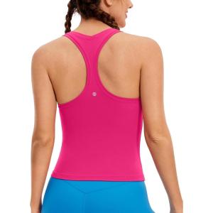 imageCRZ YOGA Butterluxe Racerback Workout Tank Tops for Women Sleeveless Camisole Gym Athletic Yoga ShirtsGranita Pink