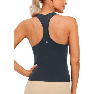 imageCRZ YOGA Butterluxe Racerback Workout Tank Tops for Women Sleeveless Camisole Gym Athletic Yoga ShirtsTrue Navy