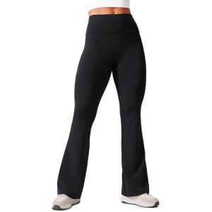 imageCRZ YOGA Womens Butterlift Hidden Scrunch Butt Flare Leggings 31quot  No Front Seam High Waist Bootcut Yoga Pants Booty CasualBlack