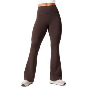 imageCRZ YOGA Womens Butterlift Hidden Scrunch Butt Flare Leggings 31quot  No Front Seam High Waist Bootcut Yoga Pants Booty CasualHot Fudge Brown