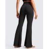 imageCRZ YOGA High Waist Crossover Flare Leggings for Women 31quot  Bootcut Bell Bottoms V Cross Yoga PantsBlack