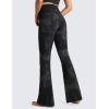 imageCRZ YOGA High Waist Crossover Flare Leggings for Women 31quot  Bootcut Bell Bottoms V Cross Yoga PantsBlack Tie Dye Flowers