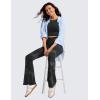 imageCRZ YOGA High Waist Crossover Flare Leggings for Women 31quot  Bootcut Bell Bottoms V Cross Yoga PantsBlack Tie Dye Flowers