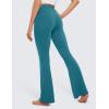 imageCRZ YOGA High Waist Crossover Flare Leggings for Women 31quot  Bootcut Bell Bottoms V Cross Yoga PantsBorealis Green
