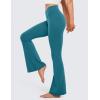 imageCRZ YOGA High Waist Crossover Flare Leggings for Women 31quot  Bootcut Bell Bottoms V Cross Yoga PantsBorealis Green
