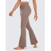 imageCRZ YOGA High Waist Crossover Flare Leggings for Women 31quot  Bootcut Bell Bottoms V Cross Yoga PantsBrown Purple