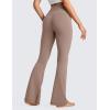 imageCRZ YOGA High Waist Crossover Flare Leggings for Women 31quot  Bootcut Bell Bottoms V Cross Yoga PantsBrown Purple