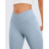 imageCRZ YOGA High Waist Crossover Flare Leggings for Women 31quot  Bootcut Bell Bottoms V Cross Yoga PantsCambric Blue