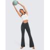 imageCRZ YOGA High Waist Crossover Flare Leggings for Women 31quot  Bootcut Bell Bottoms V Cross Yoga PantsDark Green