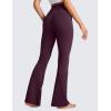 imageCRZ YOGA High Waist Crossover Flare Leggings for Women 31quot  Bootcut Bell Bottoms V Cross Yoga PantsDeep Purple