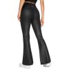 imageCRZ YOGA High Waist Crossover Flare Leggings for Women 31quot  Bootcut Bell Bottoms V Cross Yoga PantsFaux Leather Black