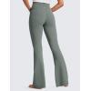 imageCRZ YOGA High Waist Crossover Flare Leggings for Women 31quot  Bootcut Bell Bottoms V Cross Yoga PantsGrey Sage