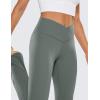 imageCRZ YOGA High Waist Crossover Flare Leggings for Women 31quot  Bootcut Bell Bottoms V Cross Yoga PantsGrey Sage