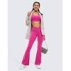imageCRZ YOGA High Waist Crossover Flare Leggings for Women 31quot  Bootcut Bell Bottoms V Cross Yoga PantsHibiscus Purple