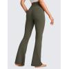 imageCRZ YOGA High Waist Crossover Flare Leggings for Women 31quot  Bootcut Bell Bottoms V Cross Yoga PantsLight Army Green
