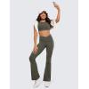 imageCRZ YOGA High Waist Crossover Flare Leggings for Women 31quot  Bootcut Bell Bottoms V Cross Yoga PantsLight Army Green