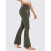 imageCRZ YOGA High Waist Crossover Flare Leggings for Women 31quot  Bootcut Bell Bottoms V Cross Yoga PantsLight Army Green