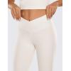 imageCRZ YOGA High Waist Crossover Flare Leggings for Women 31quot  Bootcut Bell Bottoms V Cross Yoga PantsMilky White Bone