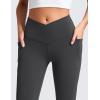 imageCRZ YOGA High Waist Crossover Flare Leggings for Women 31quot  Bootcut Bell Bottoms V Cross Yoga PantsMysterious Grey