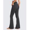 imageCRZ YOGA High Waist Crossover Flare Leggings for Women 31quot  Bootcut Bell Bottoms V Cross Yoga PantsMysterious Grey